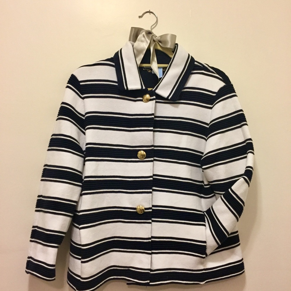 Draper James Striped Sweater Jacket